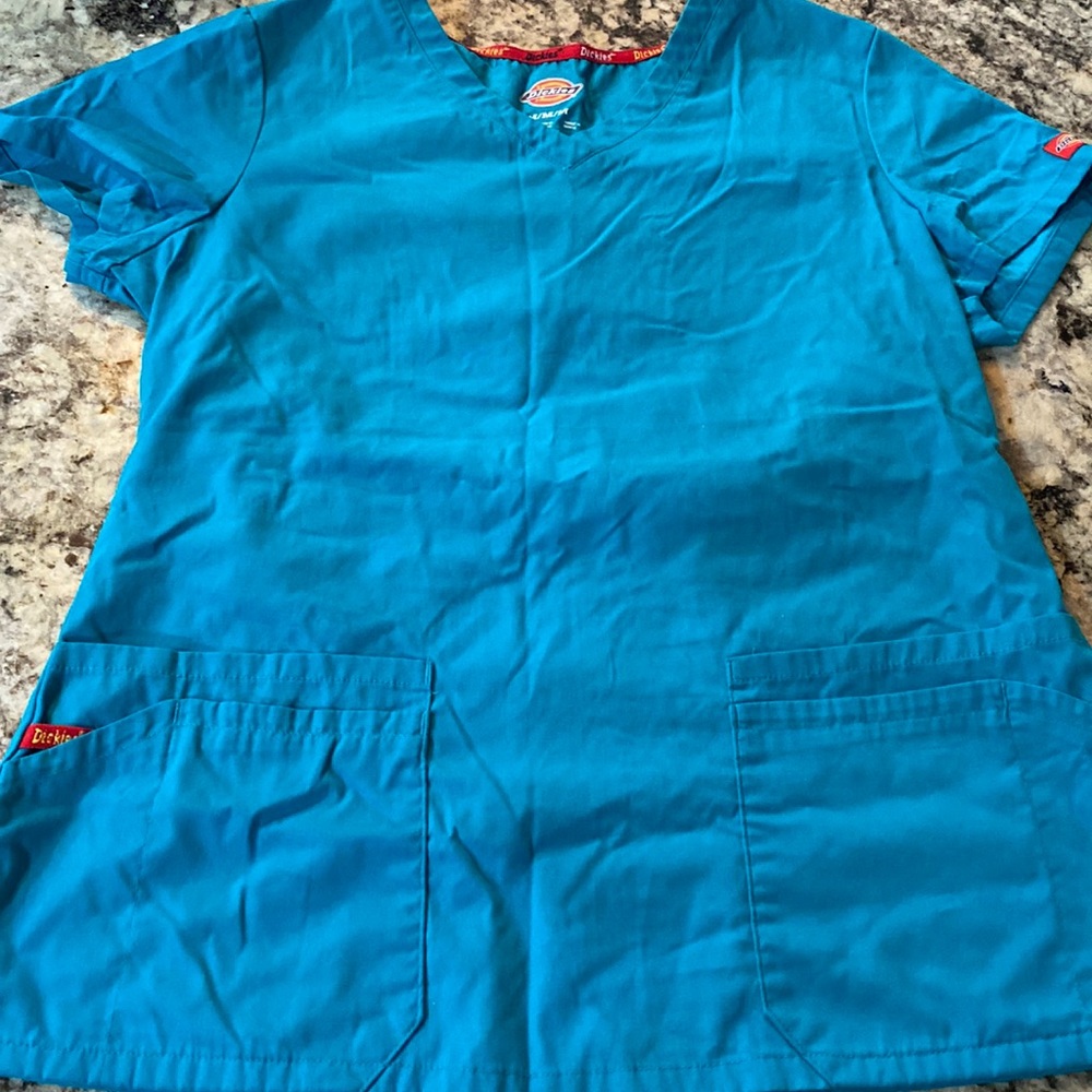 Dickies brand scrub top. Size M. Turquoise blue